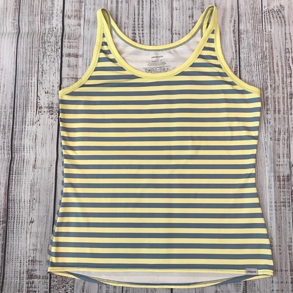 Patagonia Tops - Patagonia Yellow and Gray Striped Tank Top.